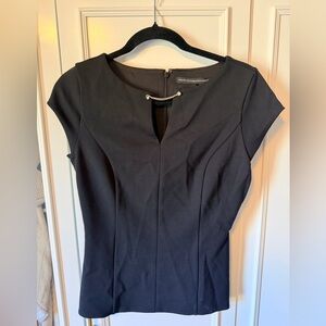 White House Black Market Black Cap-Sleeve Sheath Top